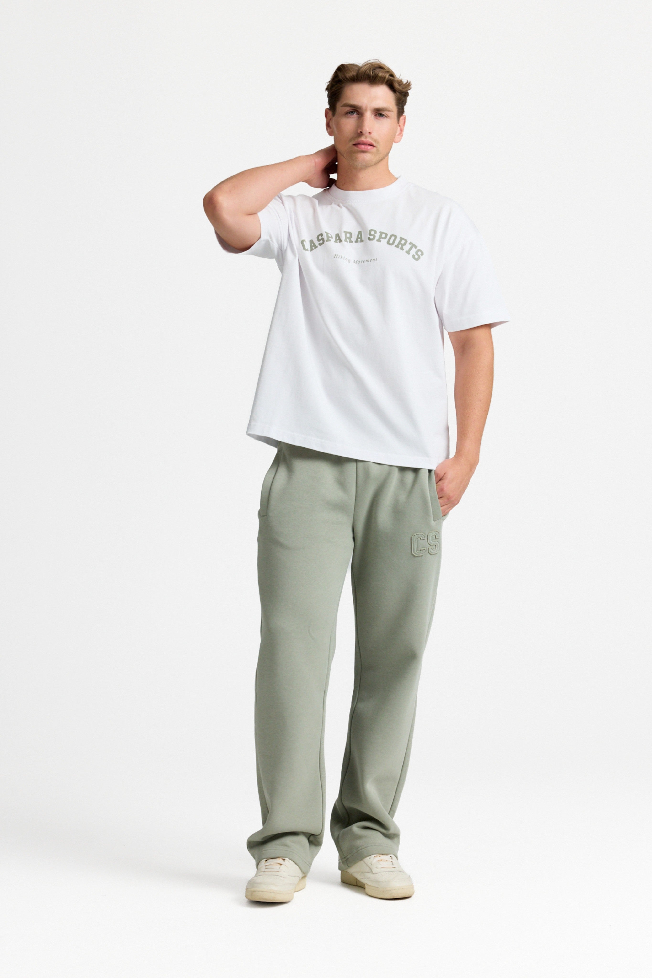 M. CS Tee - White w. olive